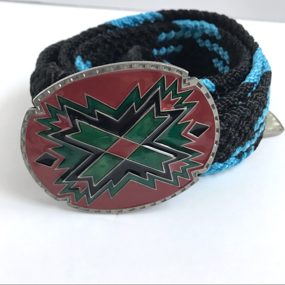 Vintage Siskiyou Enameled Belt Buckle Western Native
